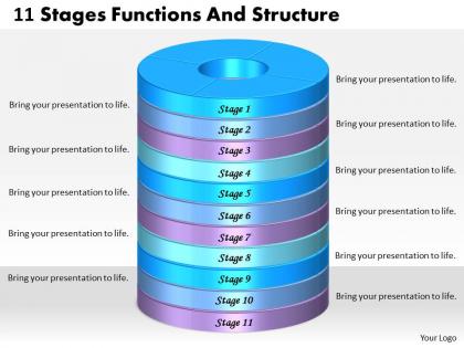 1013 busines ppt diagram 11 stages functions and structure powerpoint template