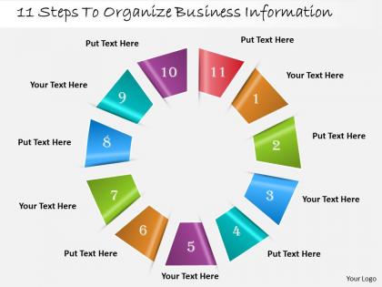 1013 busines ppt diagram 11 steps to organize business information powerpoint template