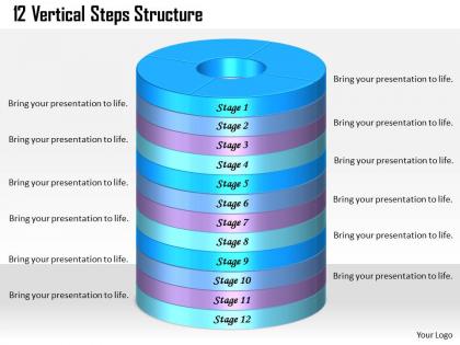 1013 busines ppt diagram 12 vertical steps structure powerpoint template