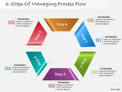 1013 busines ppt diagram 6 steps of managing process flow powerpoint template