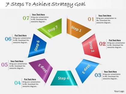 1013 busines ppt diagram 7 steps to achieve strategy goal powerpoint template