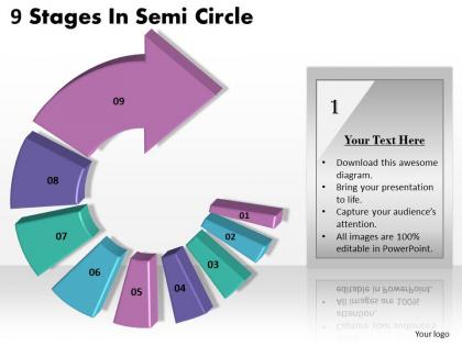 1013 busines ppt diagram 9 stages in semi circle powerpoint template