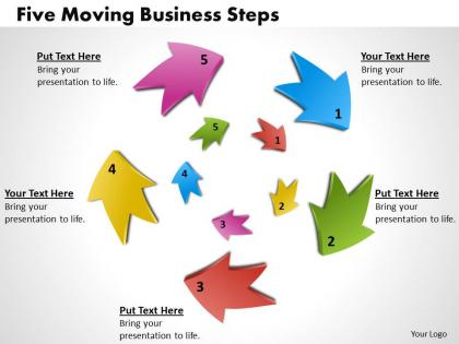 1013 busines ppt diagram five moving business steps powerpoint template