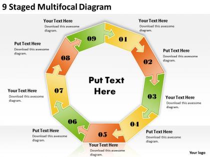 1013 business management consultant 9 staged multifocal diagram powerpoint templates backgrounds for slides