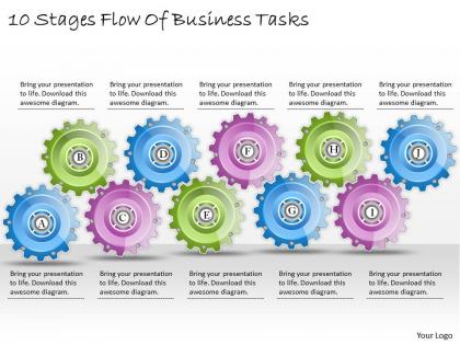 1013 business ppt diagram 10 stages flow of business tasks powerpoint template