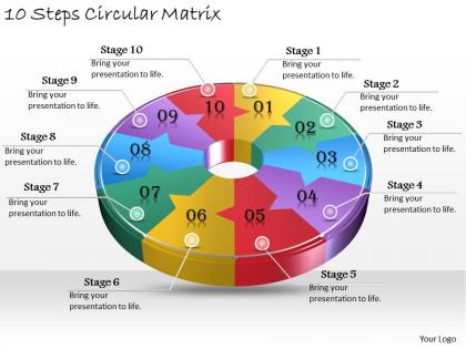 1013 business ppt diagram 10 steps circular matrix powerpoint template