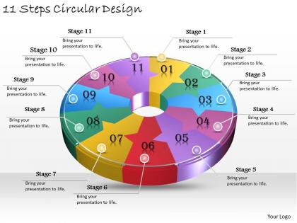 1013 business ppt diagram 11 steps circular design powerpoint template