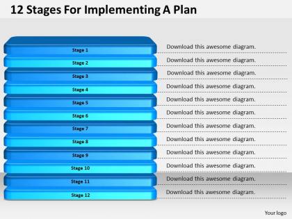 1013 business ppt diagram 12 stages for implementing a plan powerpoint template