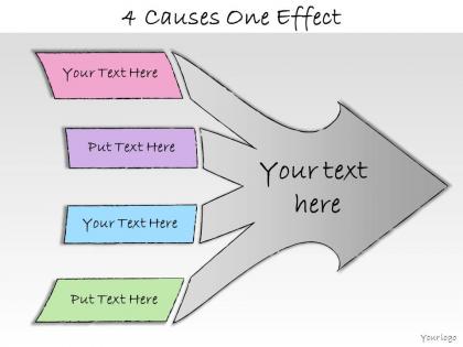 1013 business ppt diagram 4 causes one effect powerpoint template