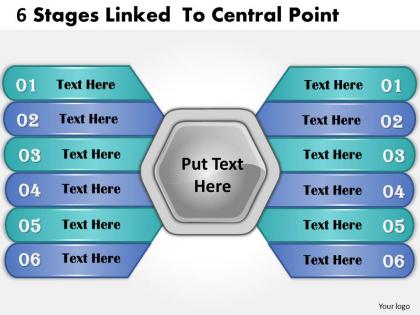 1013 business ppt diagram 6 stages linked to central point powerpoint template