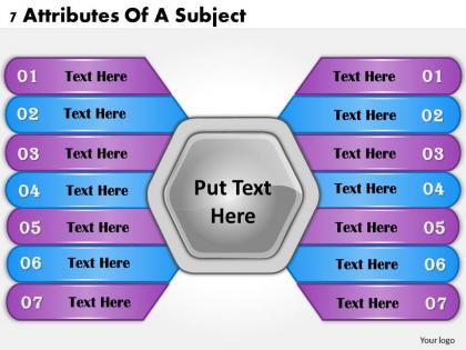 1013 business ppt diagram 7 attributes of a subject powerpoint template