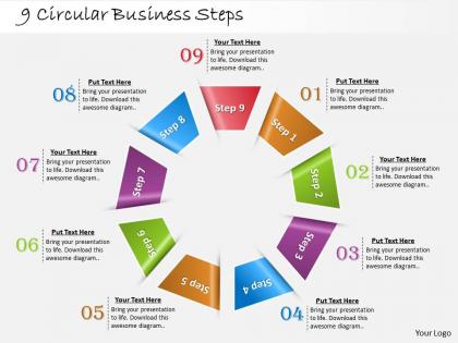 1013 business ppt diagram 9 circular business steps powerpoint template