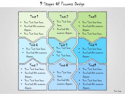 1013 business ppt diagram 9 stages of process design powerpoint template