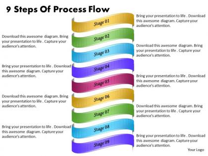 1013 business ppt diagram 9 steps of process flow powerpoint template