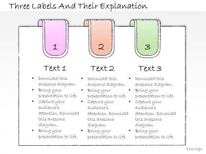 1013 business ppt diagram three labels and their explanation powerpoint template