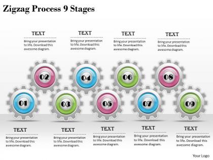 1013 business ppt diagram zigzag process 9 stages powerpoint template