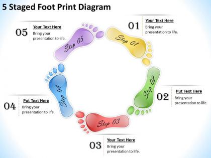 1013 business strategy 5 staged foot print diagram powerpoint templates ppt backgrounds for slides