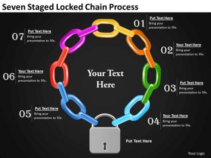 1013 marketing plan seven staged locked chain process powerpoint templates ppt backgrounds for slides