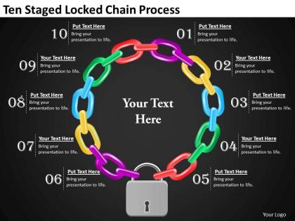 1013 project management consultancy ten staged locked chain process ppt templates backgrounds for slides