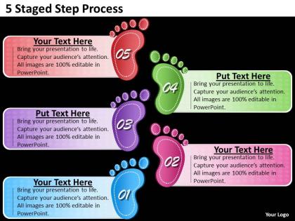 1013 strategic management consulting 5 staged step process powerpoint templates ppt backgrounds for slides