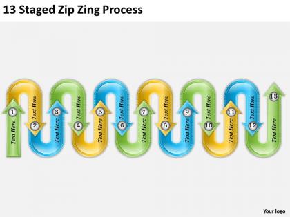 1013 strategy 13 staged zig zag process powerpoint templates ppt backgrounds for slides