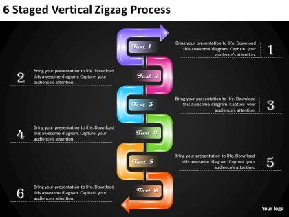 1013 strategy consulting business 6 staged vertical zigzag process powerpoint templates backgrounds for slides