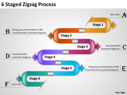 1013 strategy consulting business 6 staged zigzag process powerpoint templates ppt backgrounds for slides