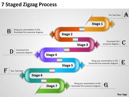 1013 strategy management consultants 7 staged zigzag process powerpoint templates ppt backgrounds for slides