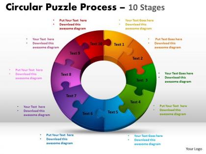 10 Components Circular Diagram Puzzle Process 6