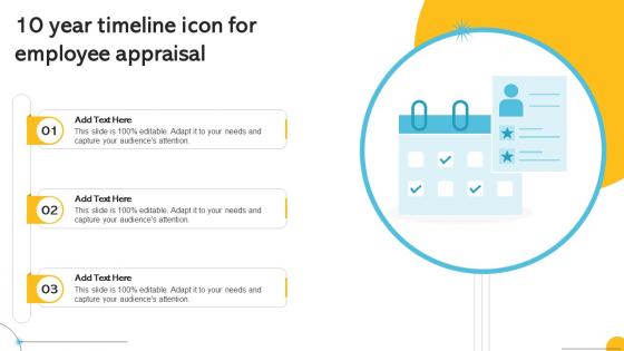 10 Year Timeline Icon For Employee Appraisal