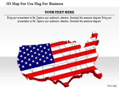 1114 3d map for usa flag for business image graphics for powerpoint