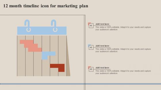 12 Month Timeline Icon For Marketing Plan