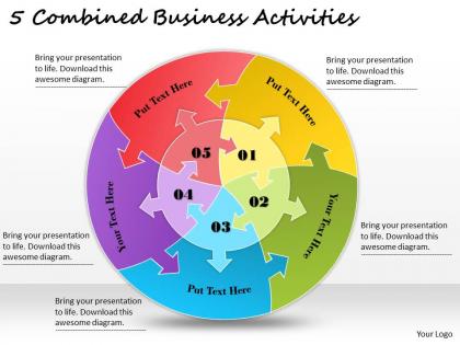 1813 business ppt diagram 5 combined business activities powerpoint template