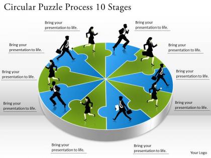 1813 business ppt diagram circular puzzle process 10 stages powerpoint template