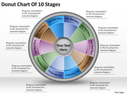 1813 business ppt diagram donut chart of 10 stages powerpoint template