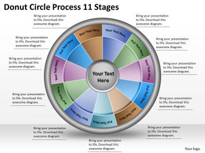 1813 business ppt diagram donut circle process 11 stages powerpoint template