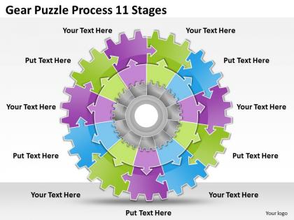 1813 business ppt diagram gear puzzle process 11 stages powerpoint template