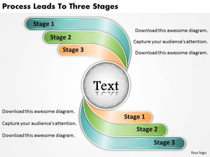 1813 business ppt diagram process leads to three stages powerpoint template