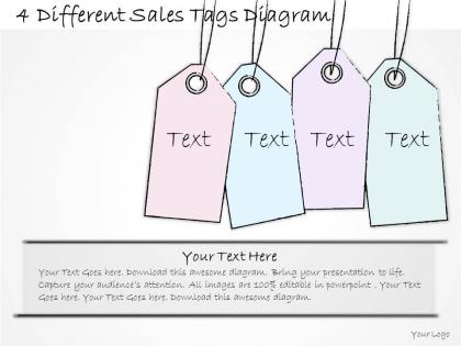 1814 business ppt diagram 4 different sales tags diagram powerpoint template