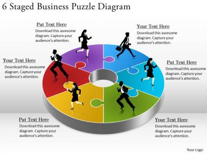 1814 business ppt diagram 6 staged business puzzle diagram powerpoint template