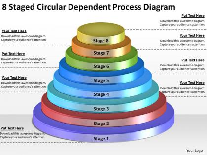 1814 business ppt diagram 8 staged circular dependent process diagram powerpoint template