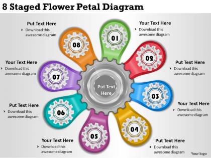 1814 business ppt diagram 8 staged flower petal diagram powerpoint template