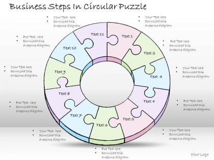 1814 business ppt diagram business steps in circular puzzle powerpoint template