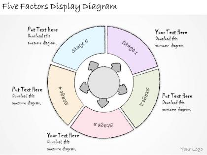 1814 business ppt diagram five factors display diagram powerpoint template