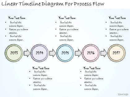 1814 business ppt diagram linear timeline diagram for process flow powerpoint template