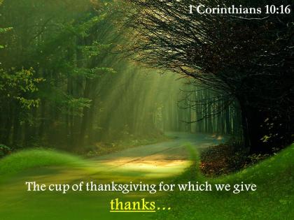 1 corinthians 10 16 the cup of thanksgiving powerpoint church sermon