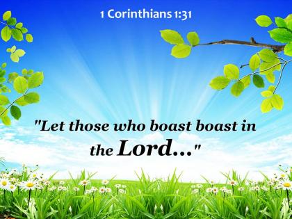 1 corinthians 1 31 let those who boast powerpoint church sermon