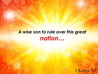 1 kings 5 7 a wise son to rule over powerpoint church sermon