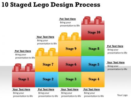 2013 business ppt diagram 10 staged lego design process powerpoint template