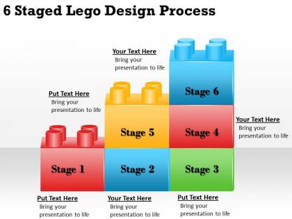 2013 business ppt diagram 6 staged lego design process powerpoint template